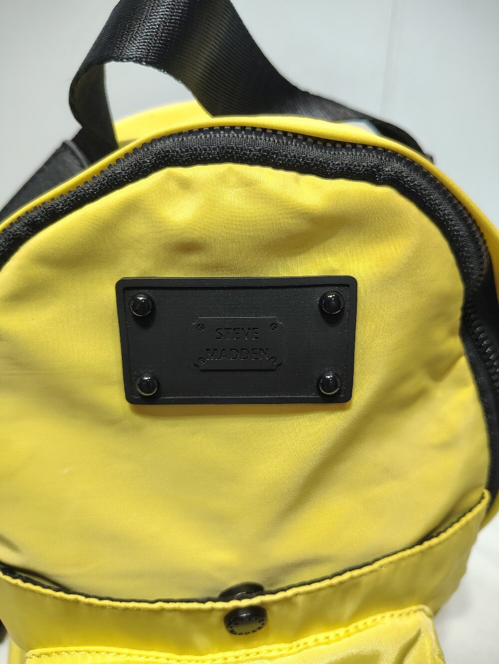 Steve Madden Mini Backpack Neon Pastel Yellow Nylon Sporty Athleisure Travel - Picture 8 of 11